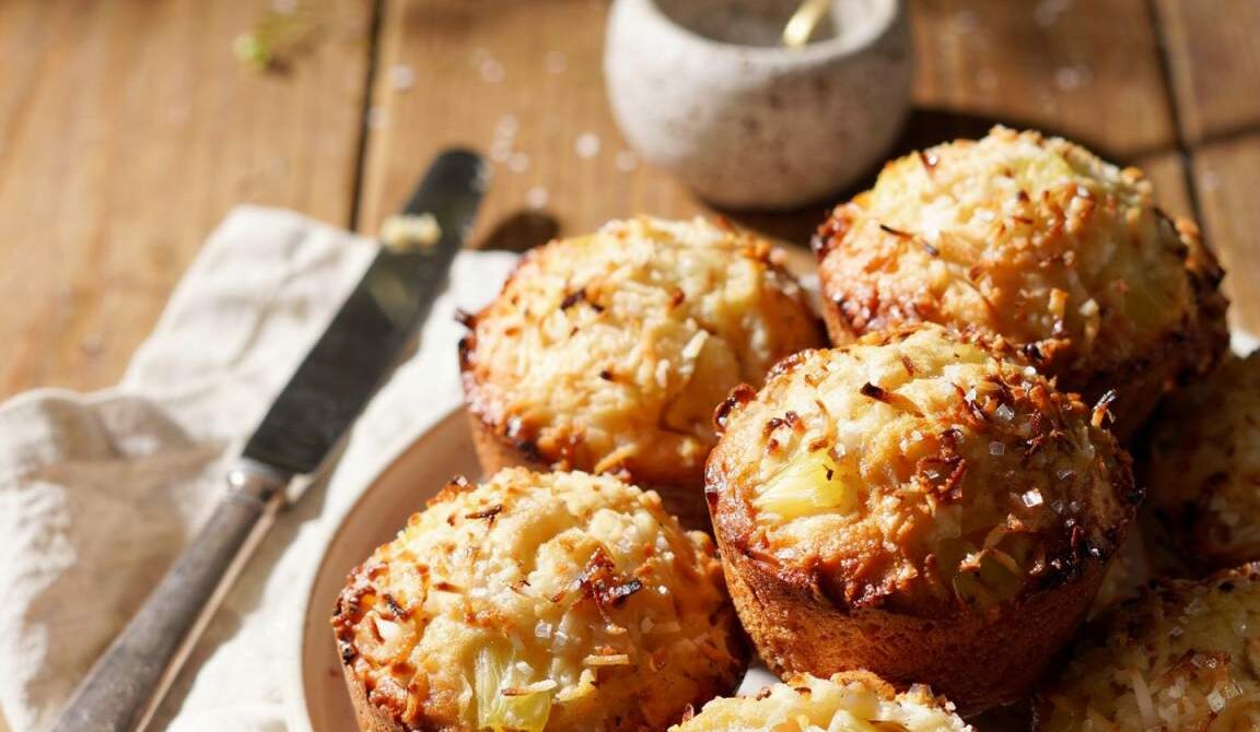 Moist Tropical Pineapple Coconut Muffins