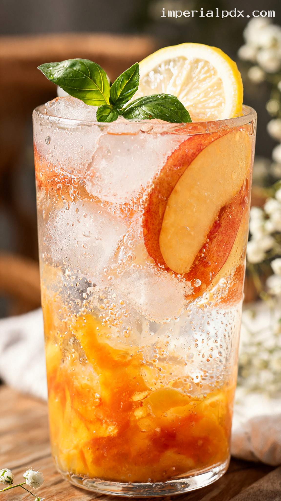 Nectarine Basil Spritz – Closeup