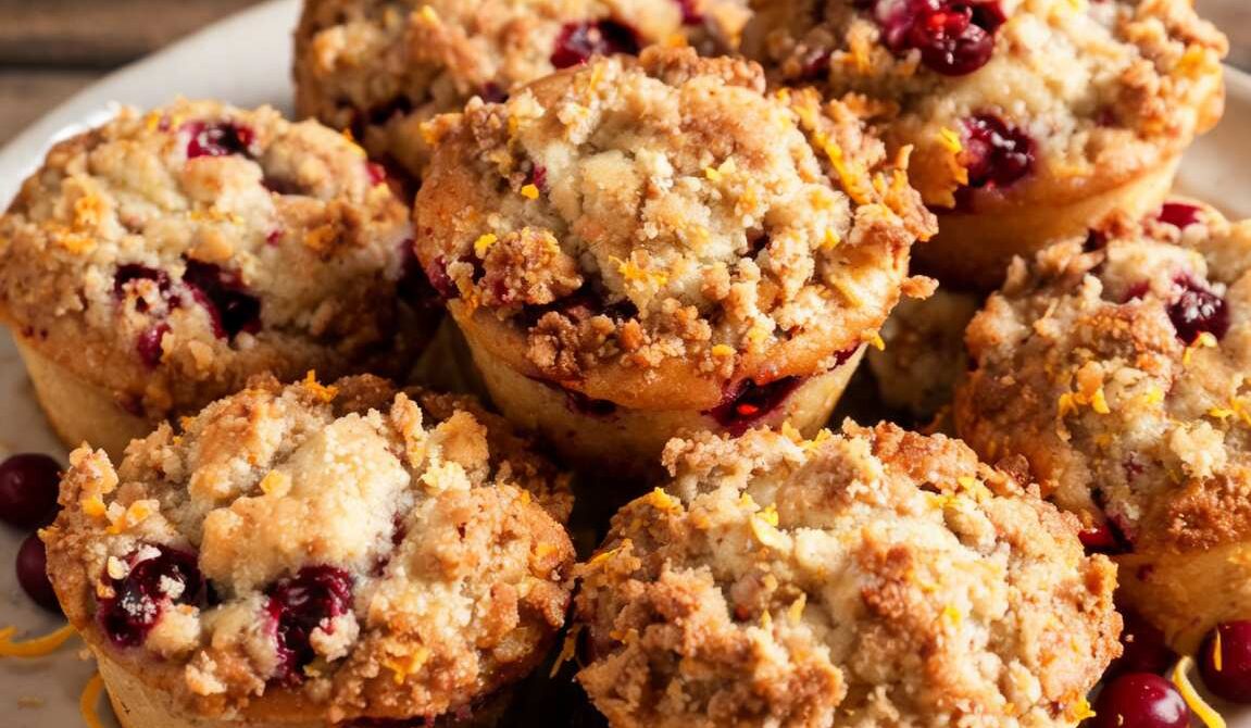 Orange Cranberry Streusel Muffins