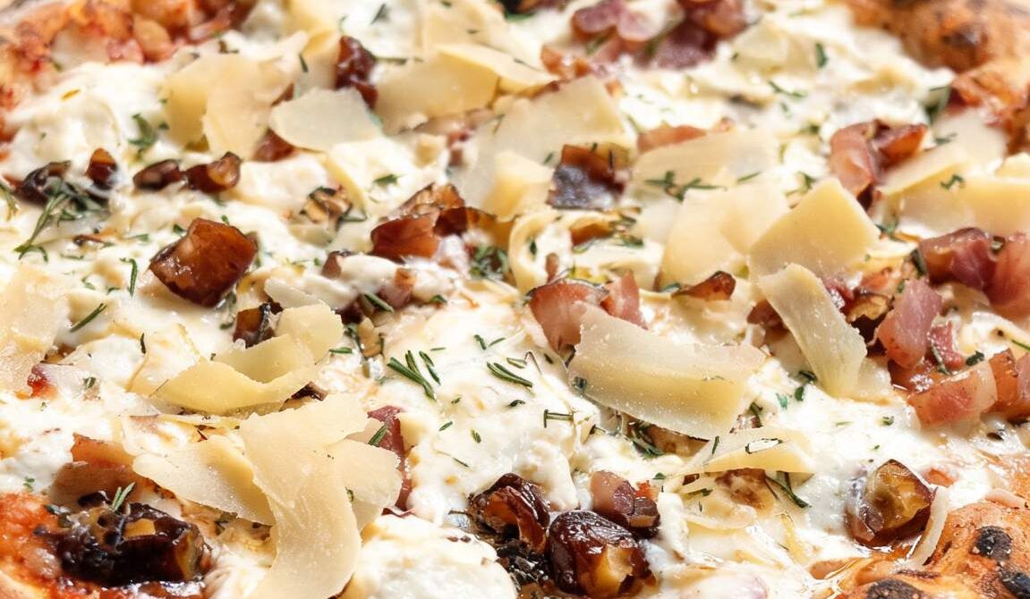 Pancetta, Date, and Manchego Pizza