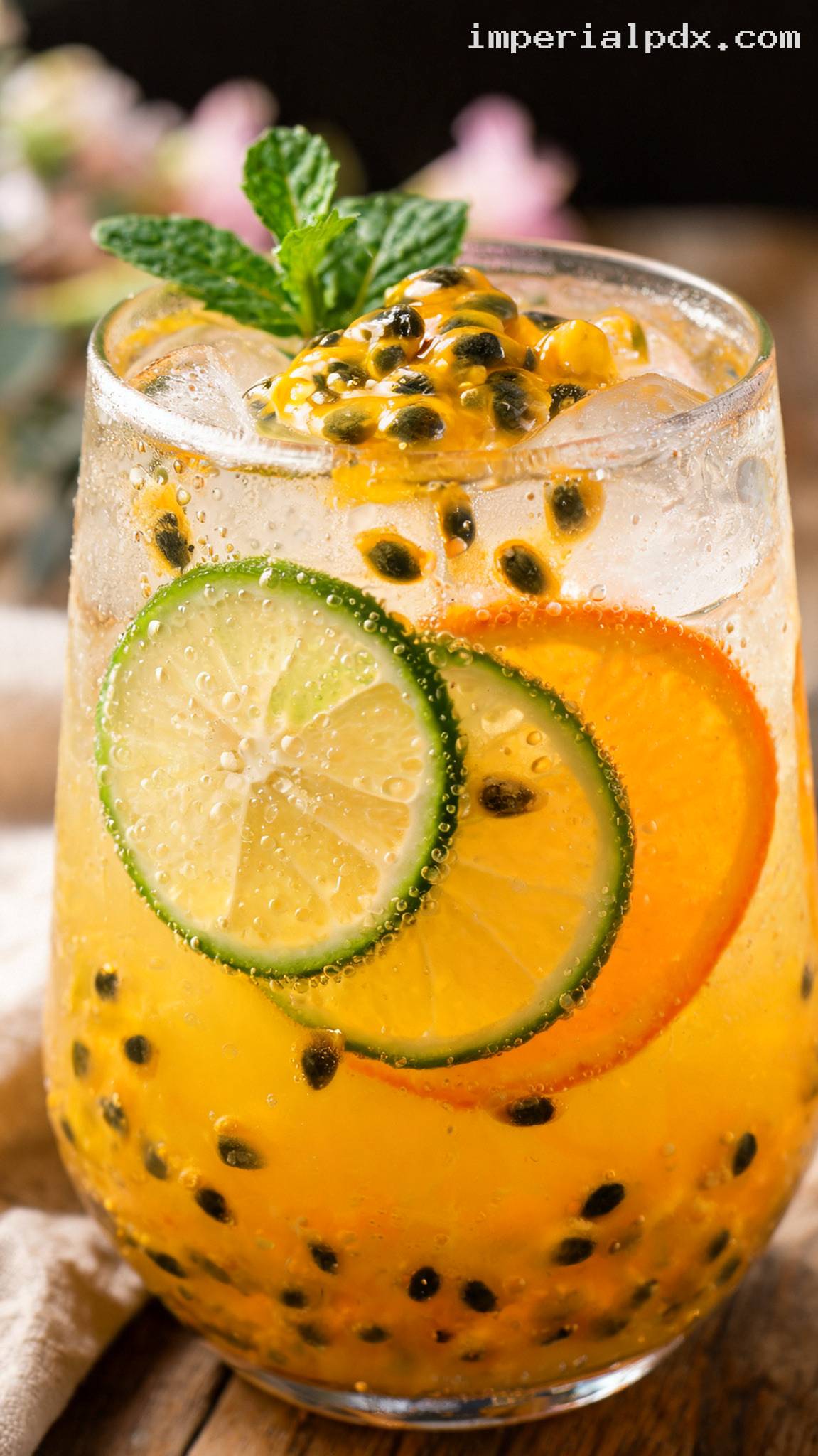Passion Fruit Citrus Splash Drink – Closeup