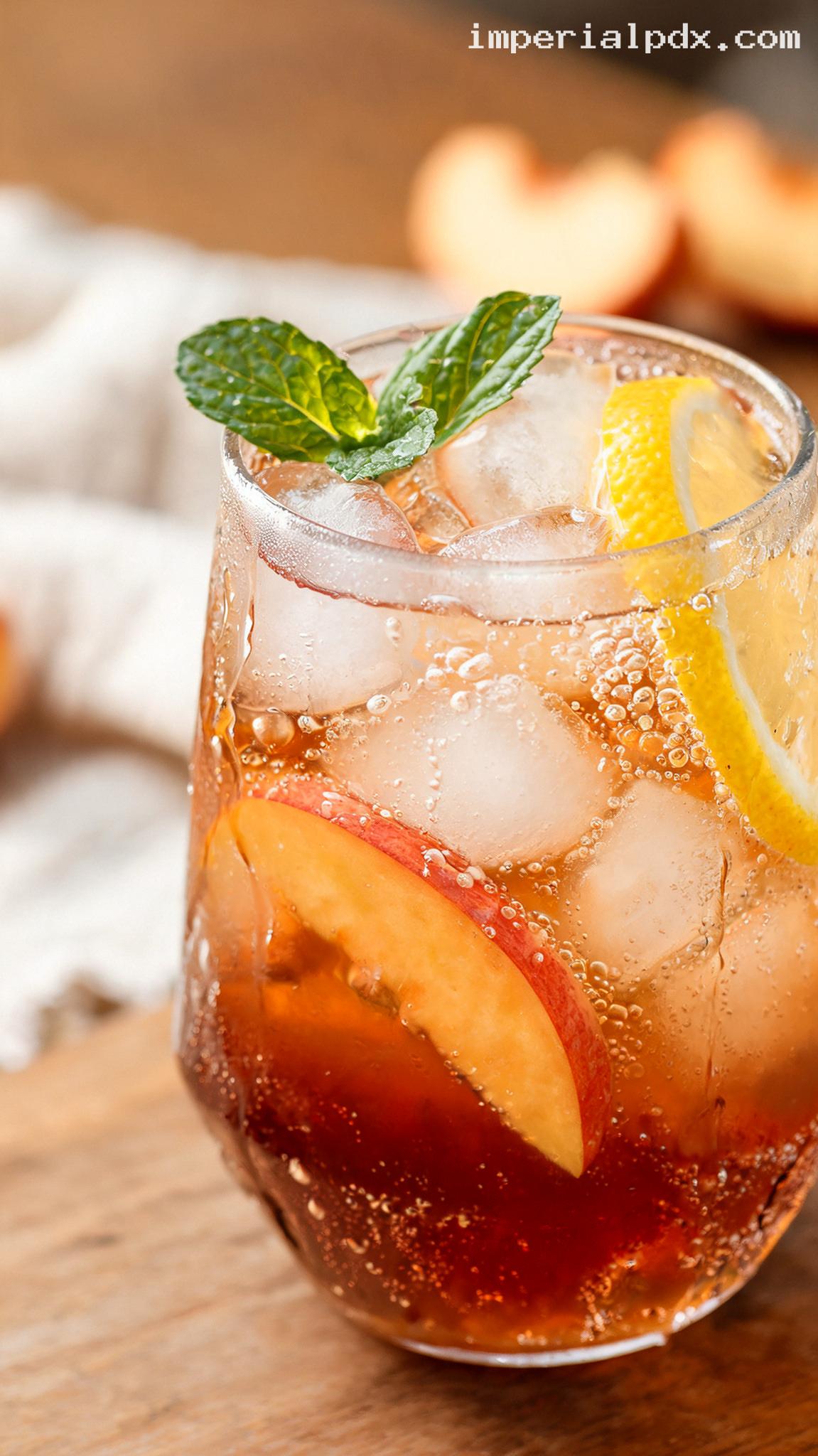 Peach Iced Tea Spritzer – Closeup