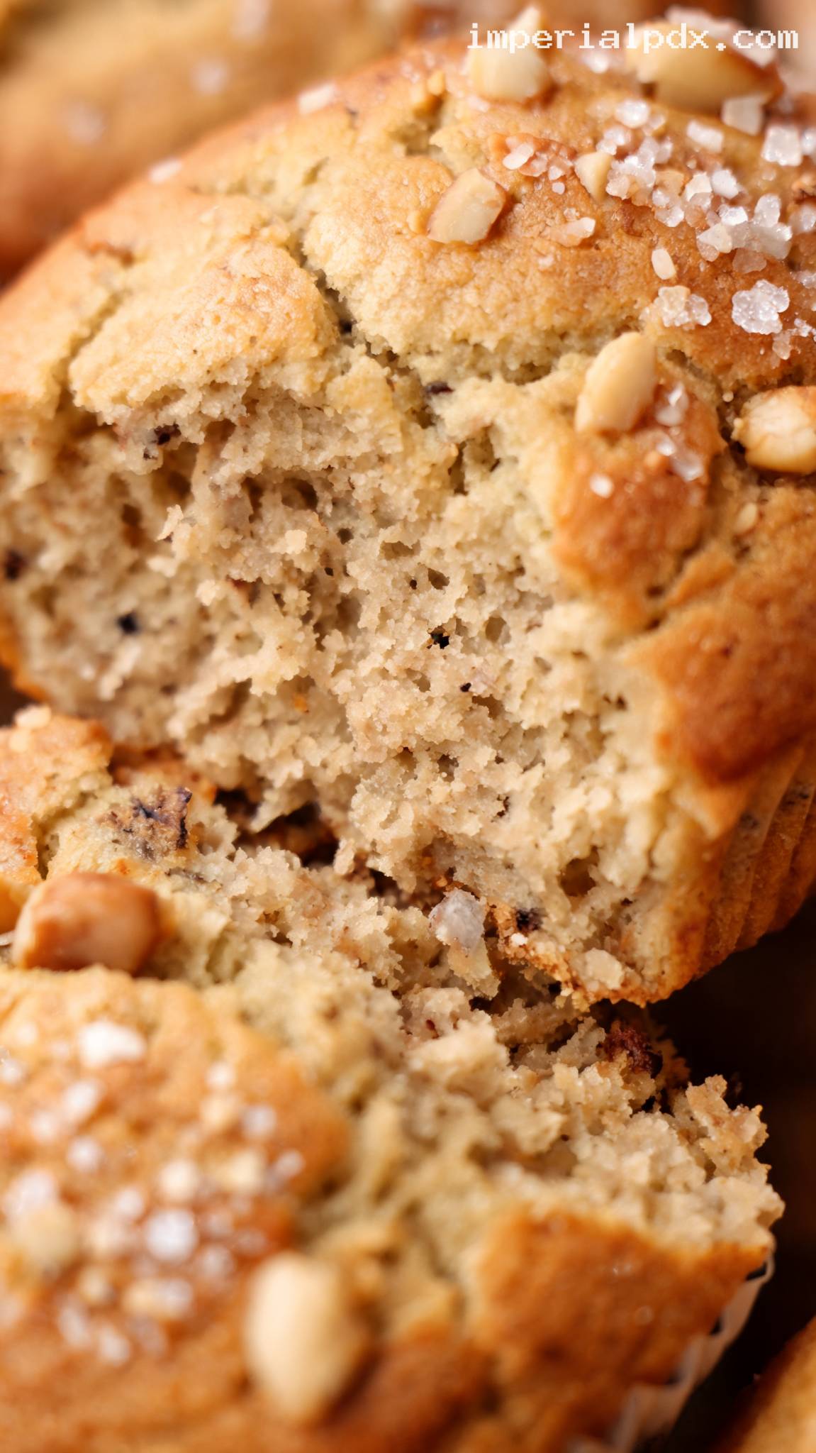 Peanut Butter Banana Muffins – Closeup