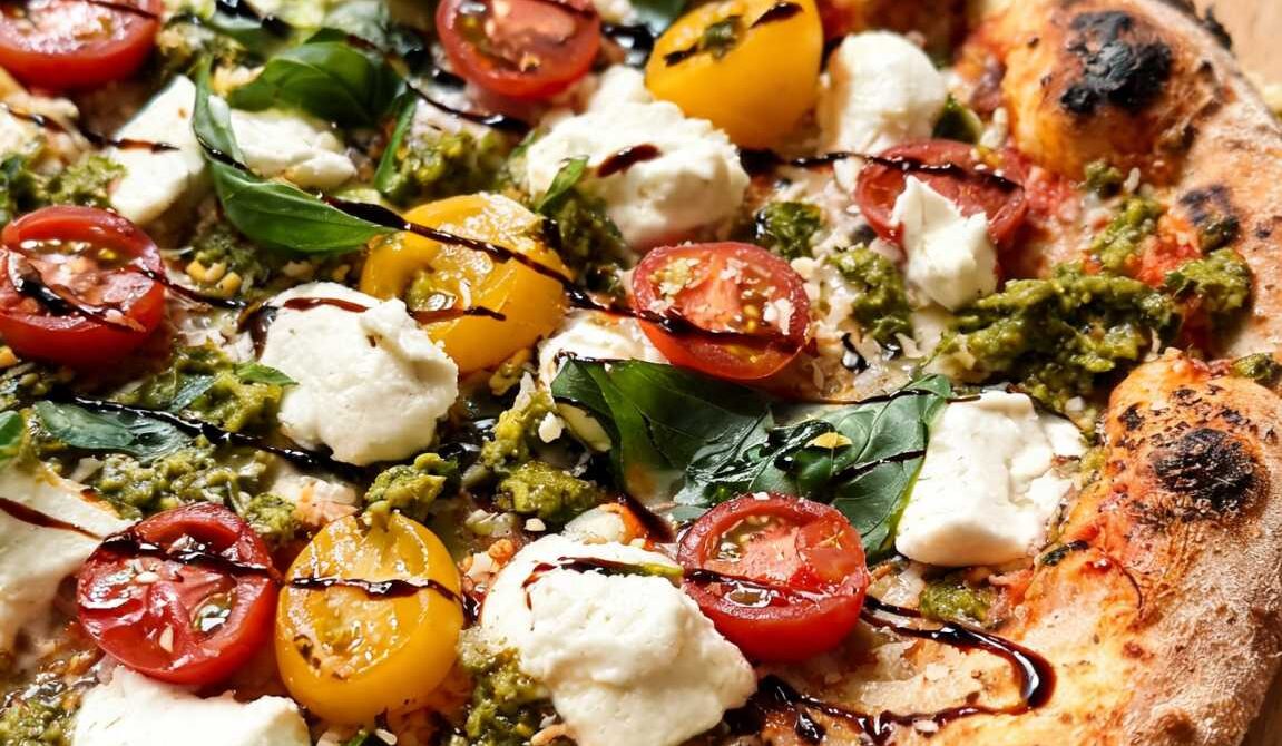 Pesto Caprese Pizza With Balsamic Glaze