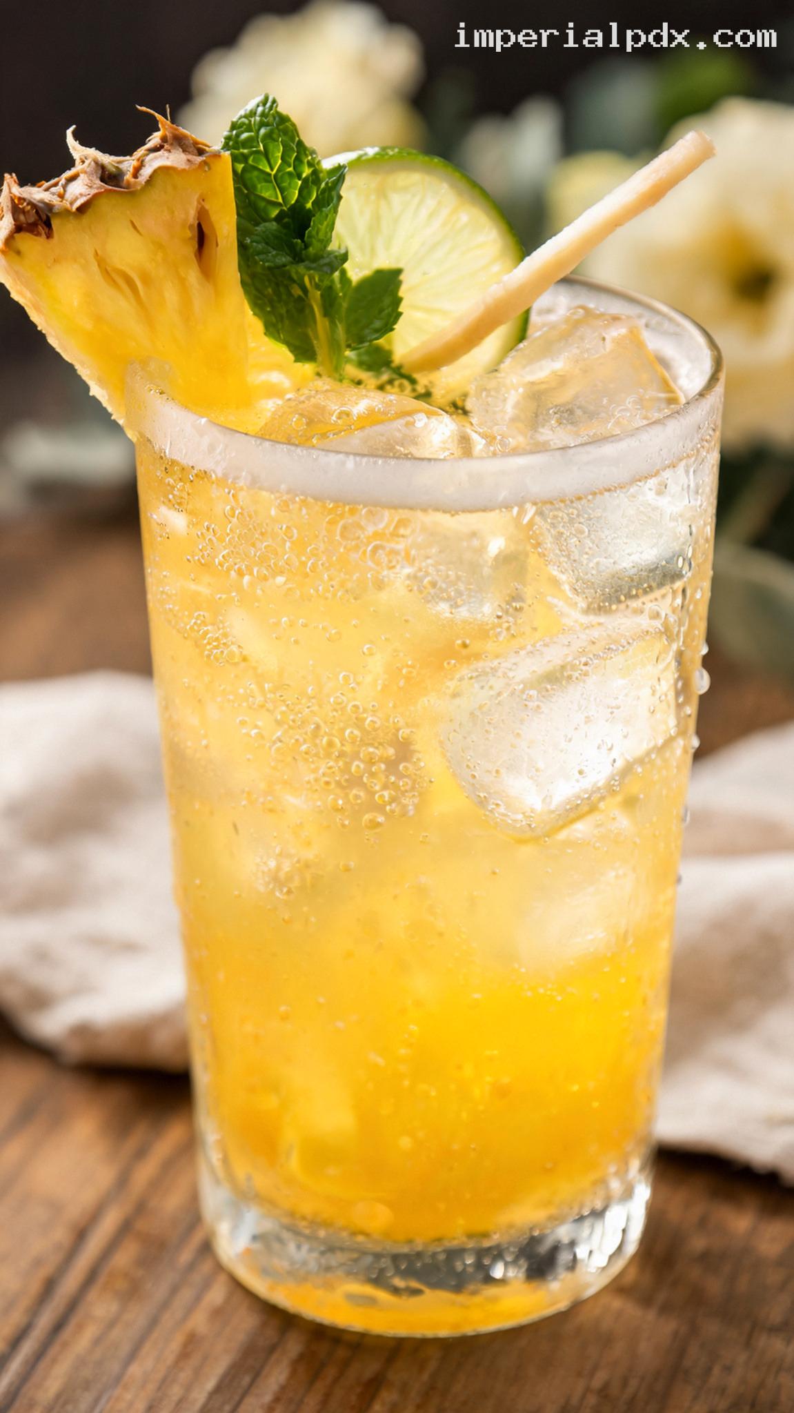 Pineapple Ginger Fizz – Closeup
