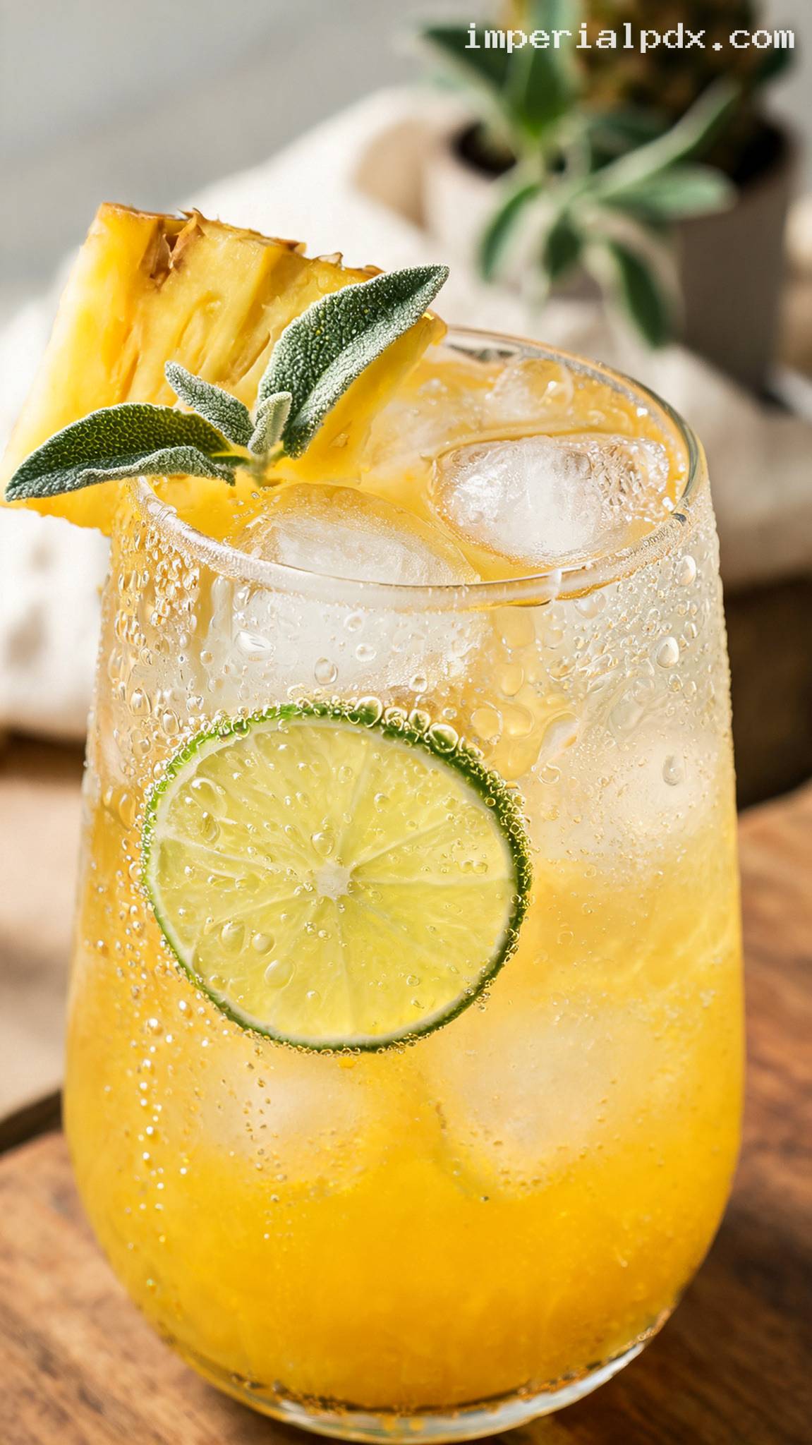 Pineapple Sage Refresher With Citrus – Closeup