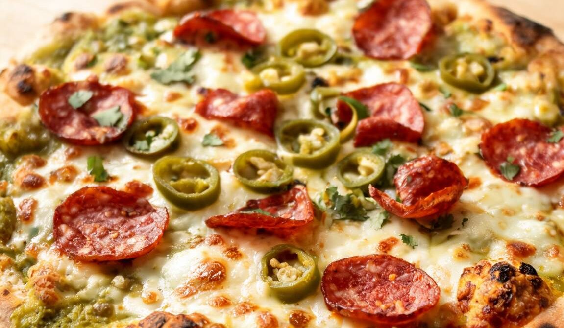 Pizza Diavola Verde With Spicy Green Sauce