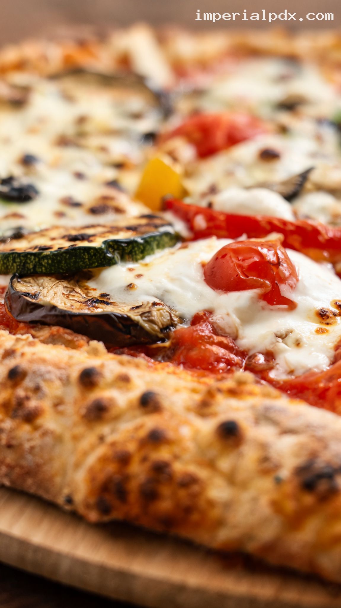 Pizza Ortolana With Grilled Vegetables – Closeup