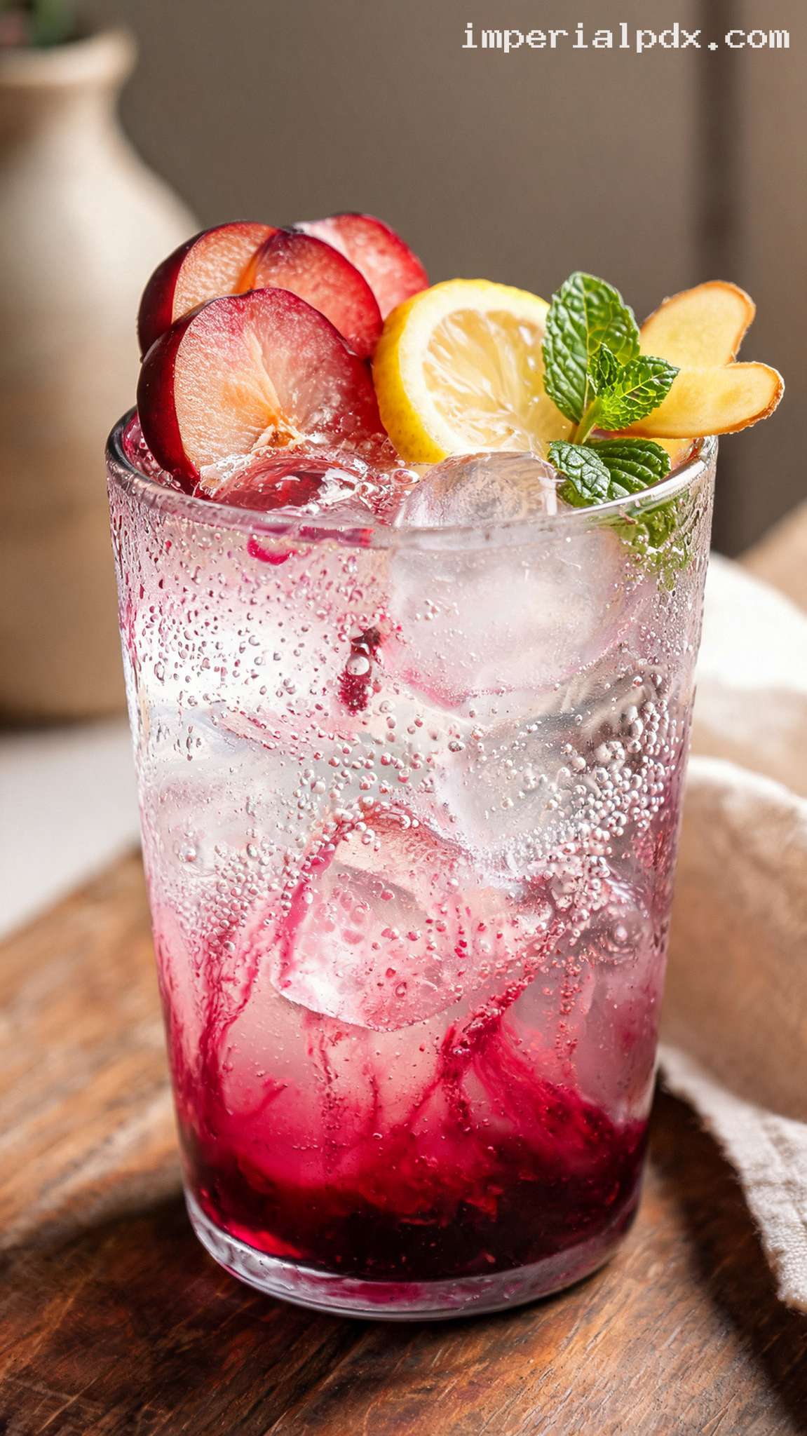 Plum Ginger Sparkler – Closeup