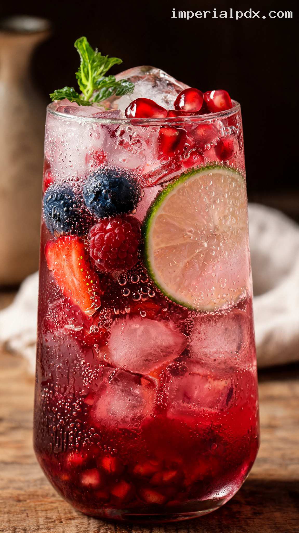 Pomegranate Berry Fizz – Closeup