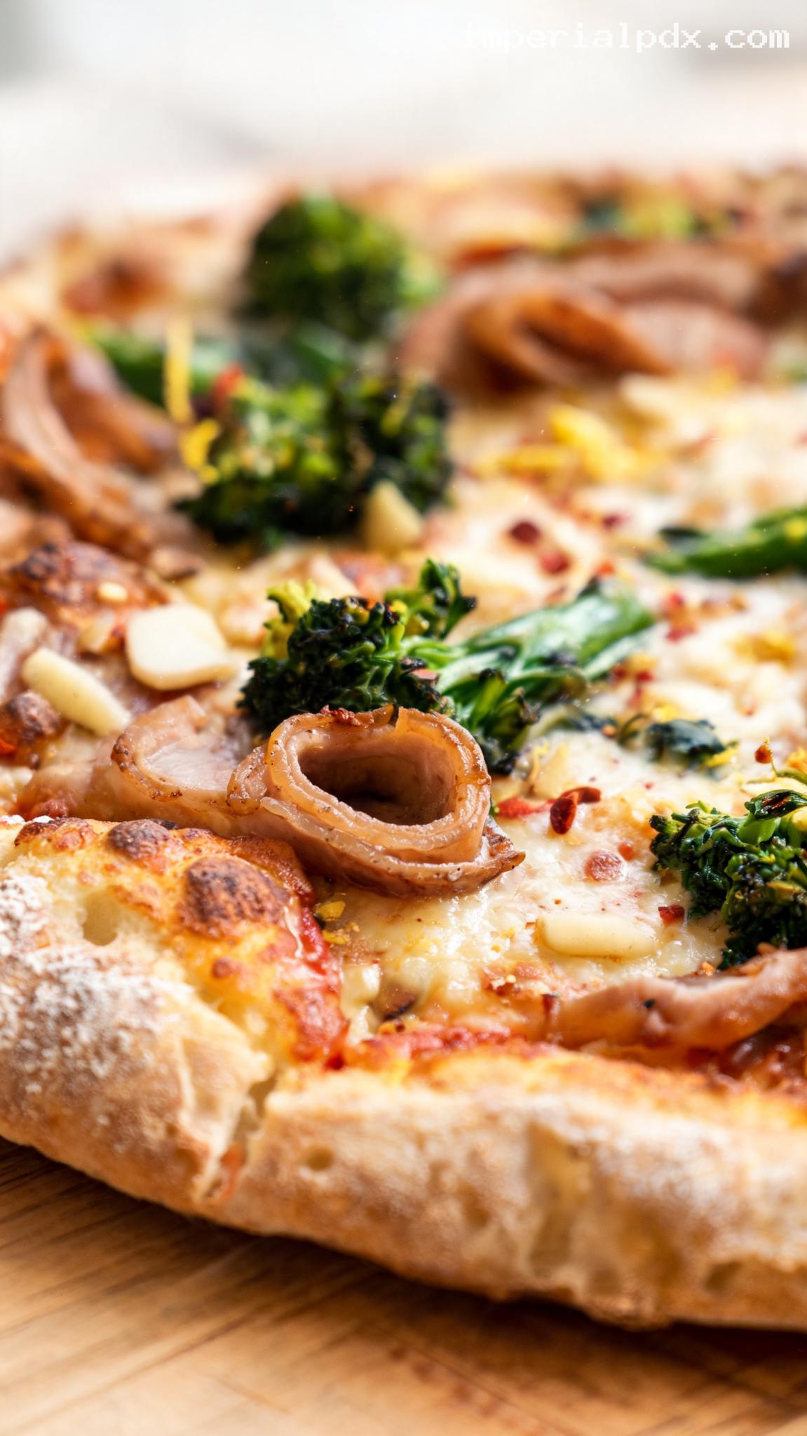 Porchetta And Broccolini Pizza – Closeup