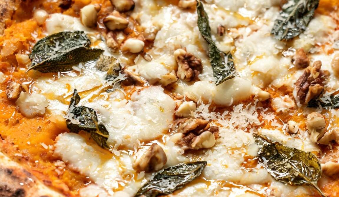 Pumpkin Sage White Pizza with Brown Butter and Walnuts