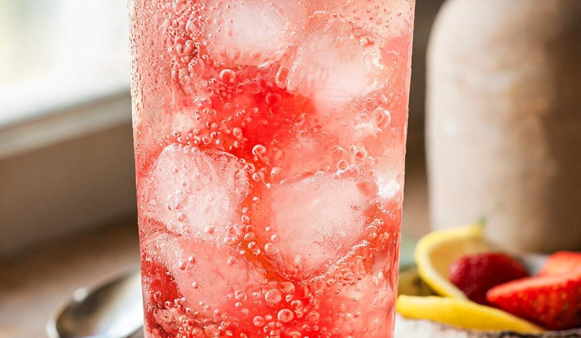 Refreshing Rhubarb Strawberry Sparkler
