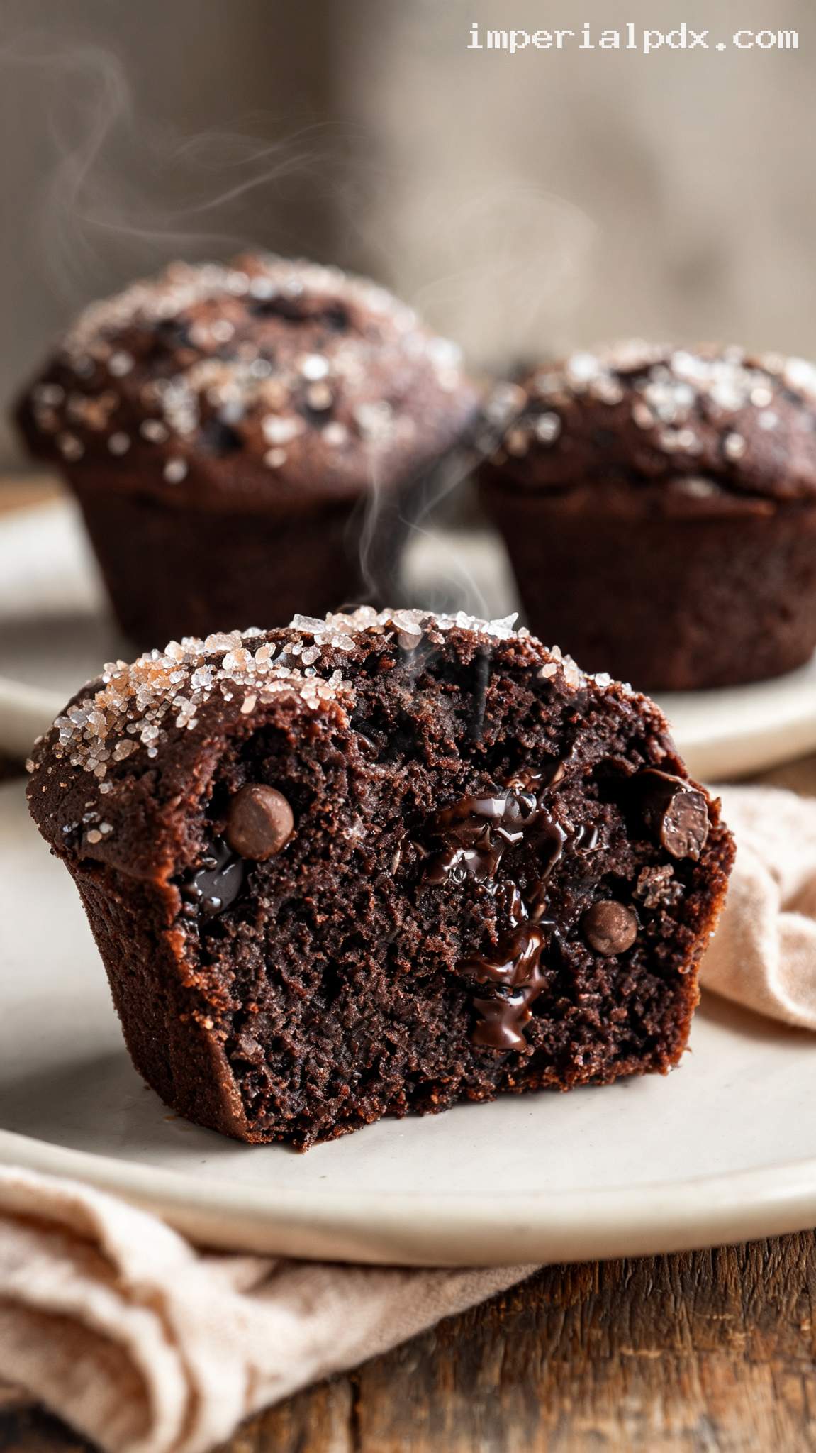 Rich Espresso Chocolate Muffins for Coffee Lovers – Closeup