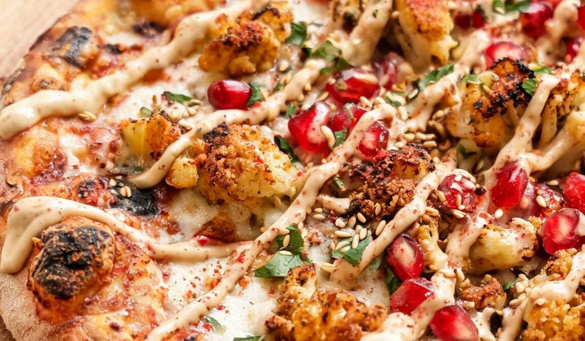Roasted Cauliflower and Tahini Pizza