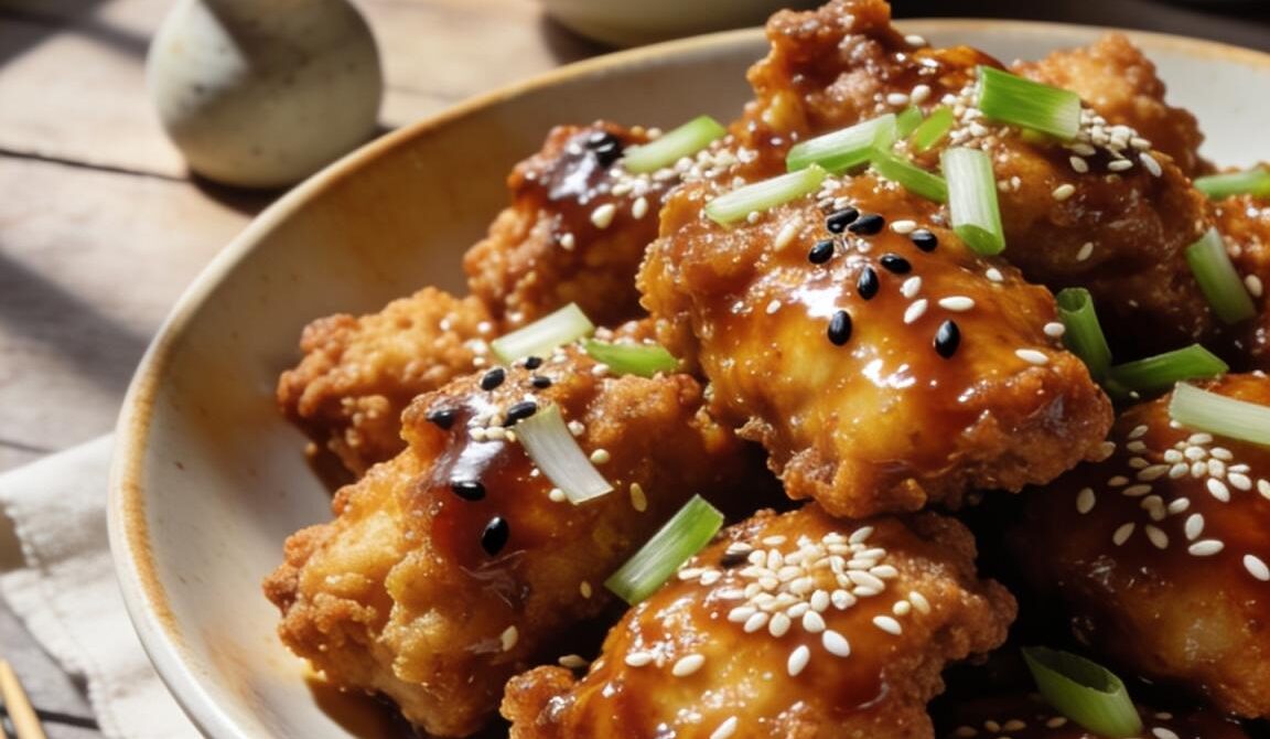 Sesame Soy Glazed Fried Chicken