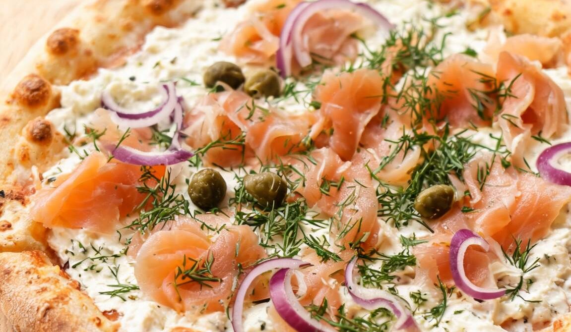 Smoked Salmon and Cream Cheese Pizza