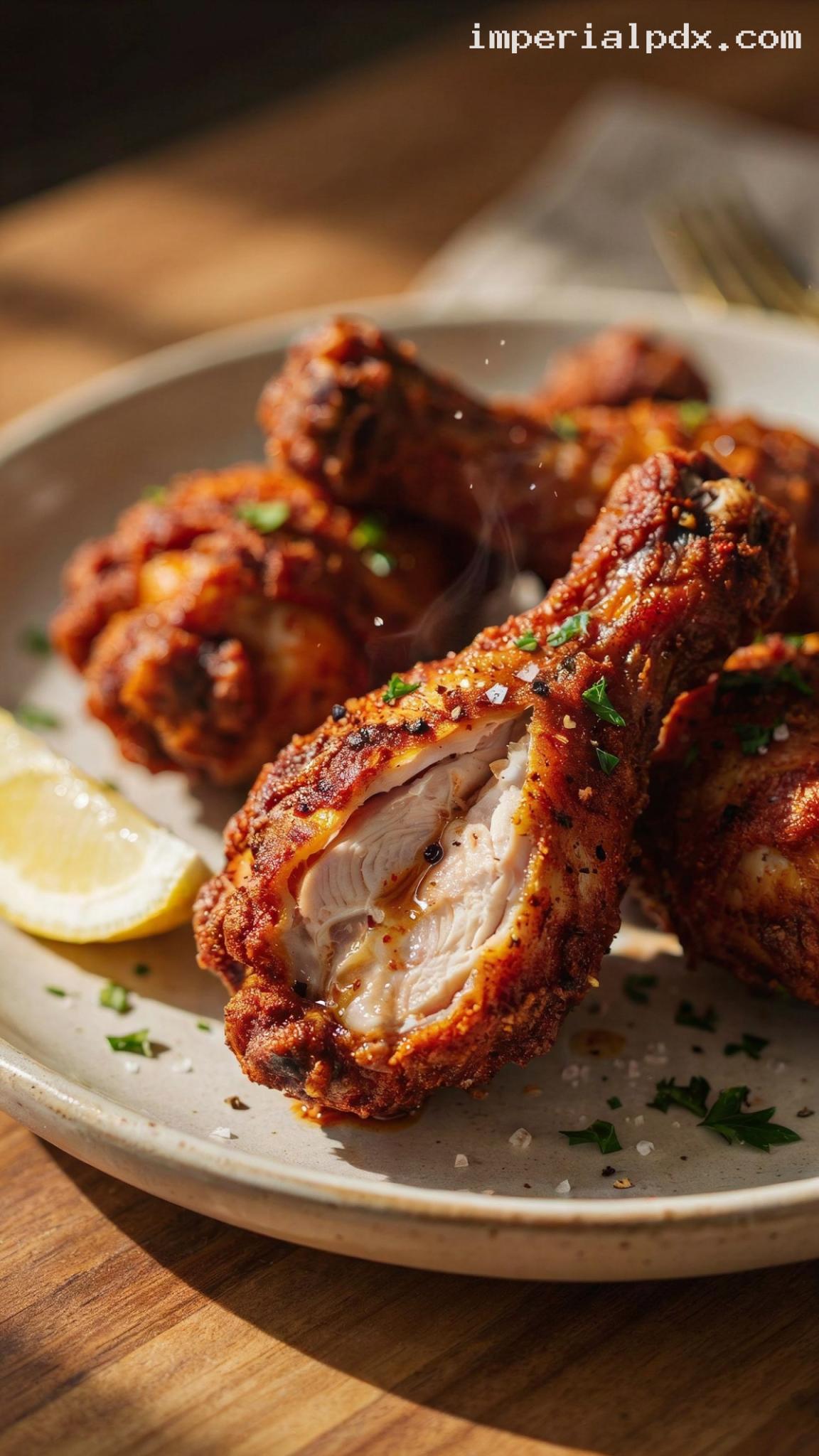 Smoky Paprika Garlic Fried Chicken – Closeup