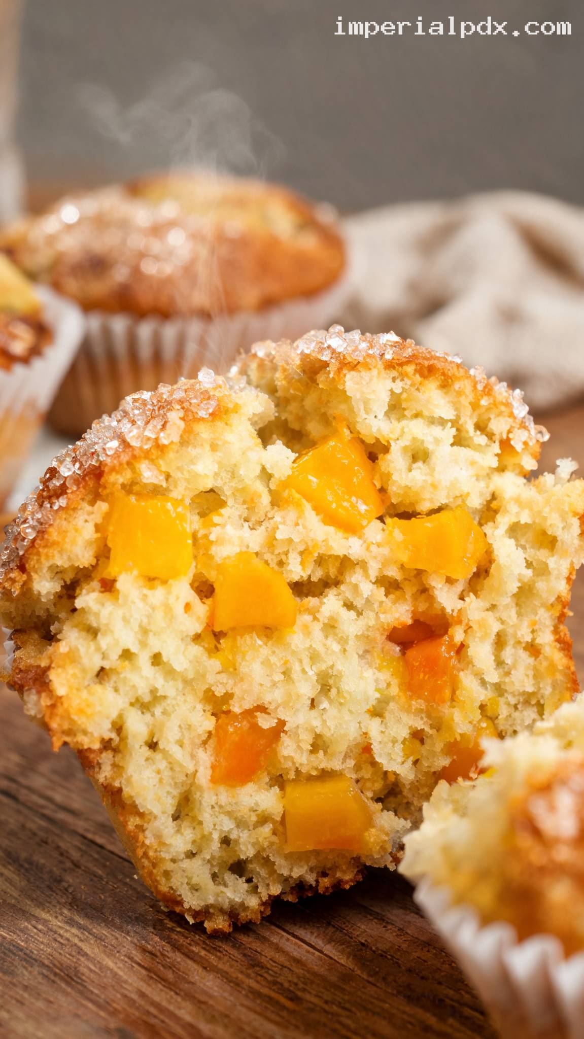 Soft Mango Muffins With Vanilla – Closeup