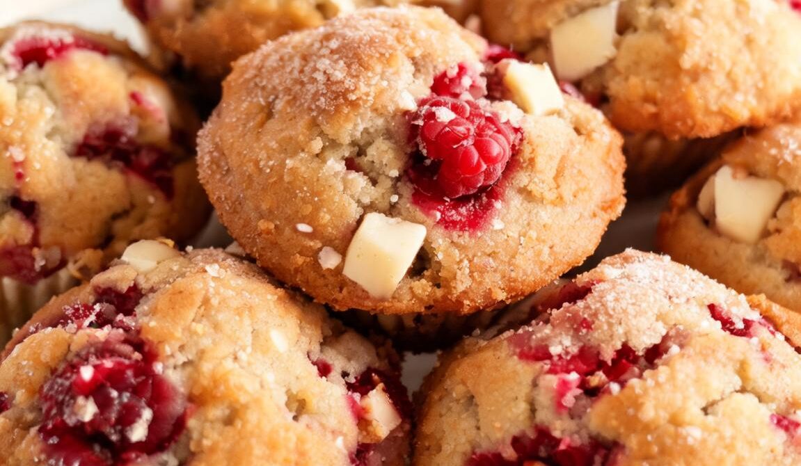 Soft Raspberry White Chocolate Muffins