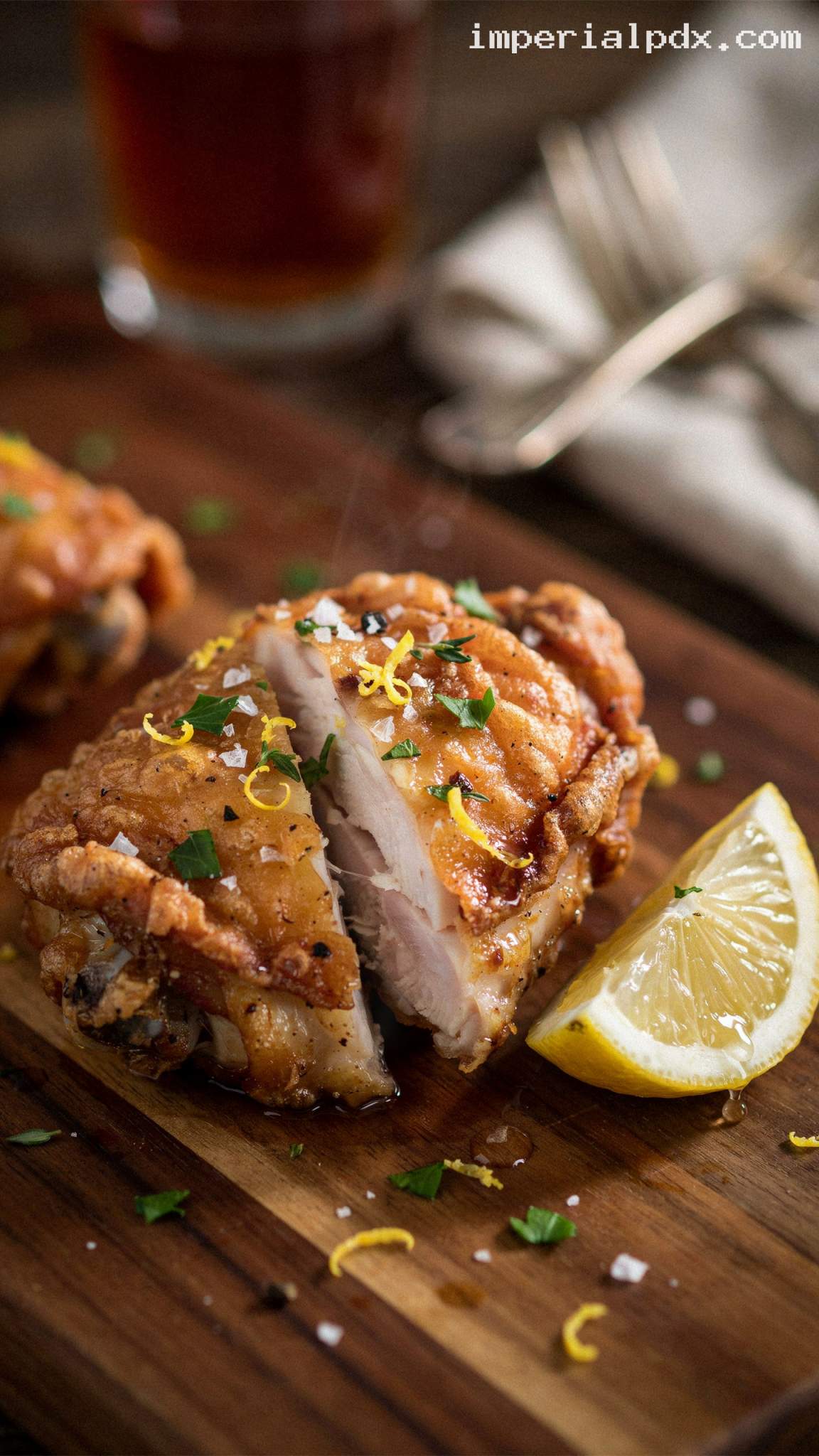 Southern Sweet Tea-Brined Fried Chicken – Closeup