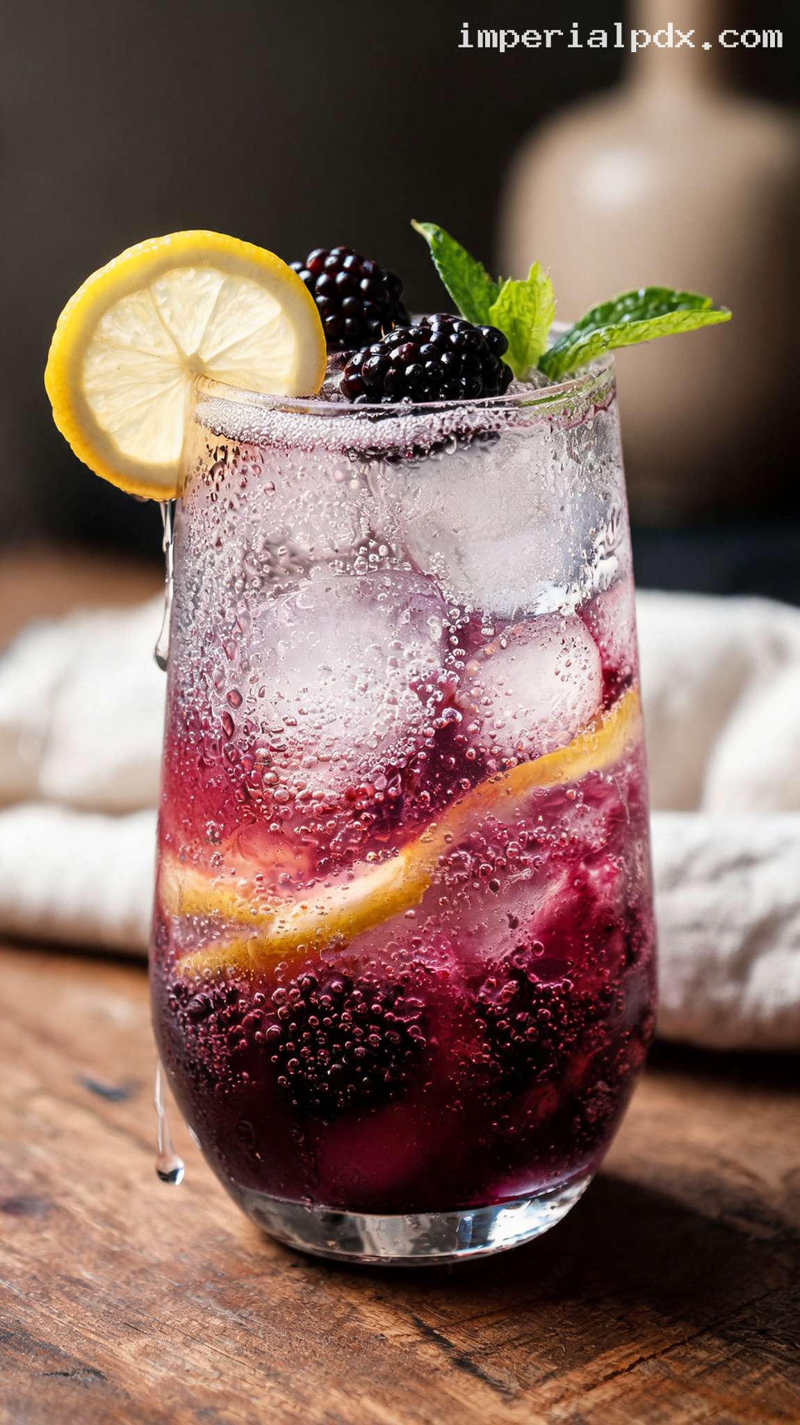 Sparkling Boysenberry Lemonade – Closeup