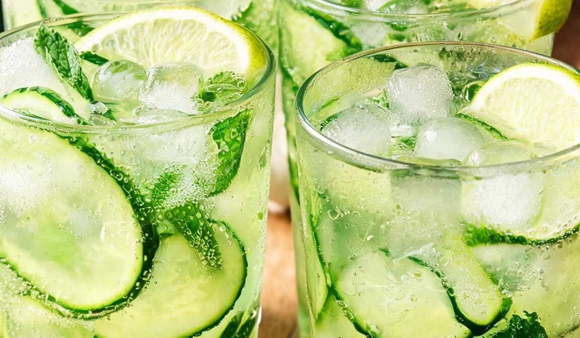 Sparkling Cucumber Mint Lime Refresher