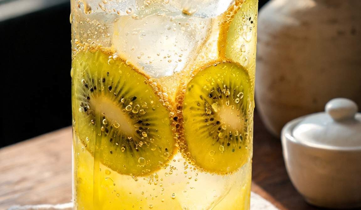 Sparkling Golden Kiwi Lemon Cooler