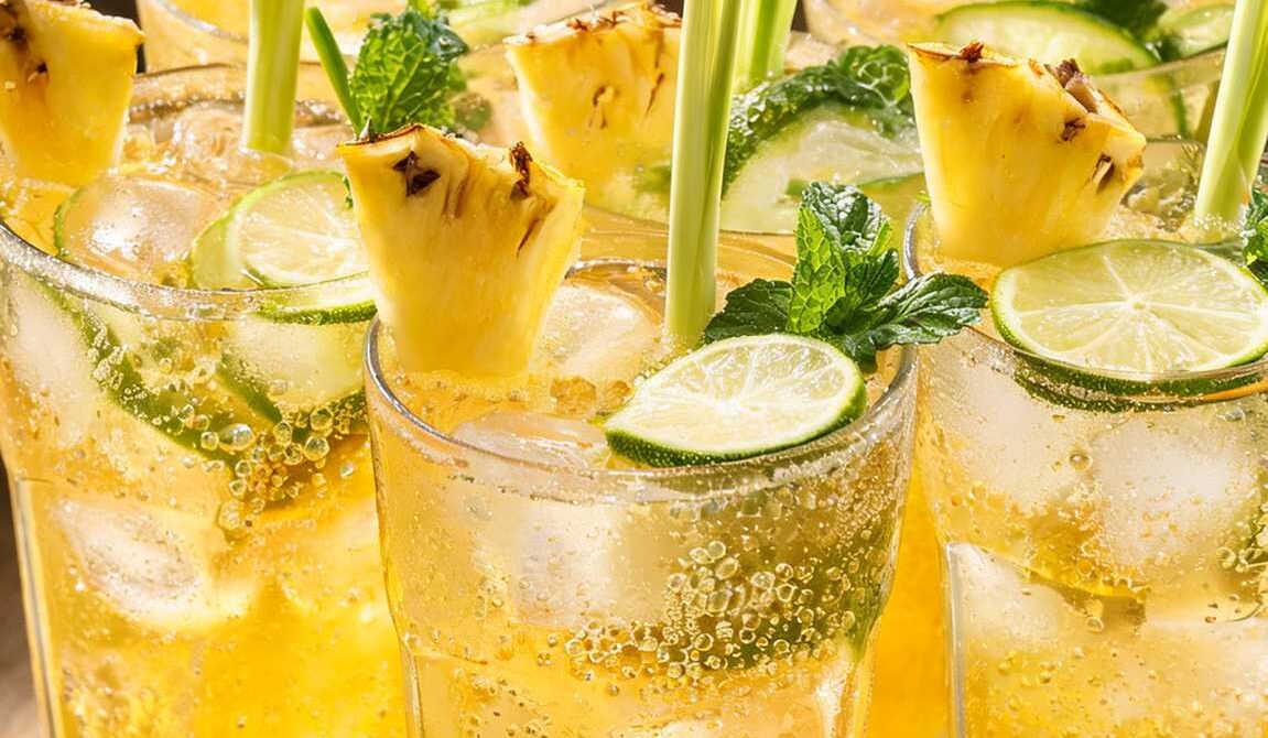 Sparkling Lemongrass Pineapple Fizz Drink