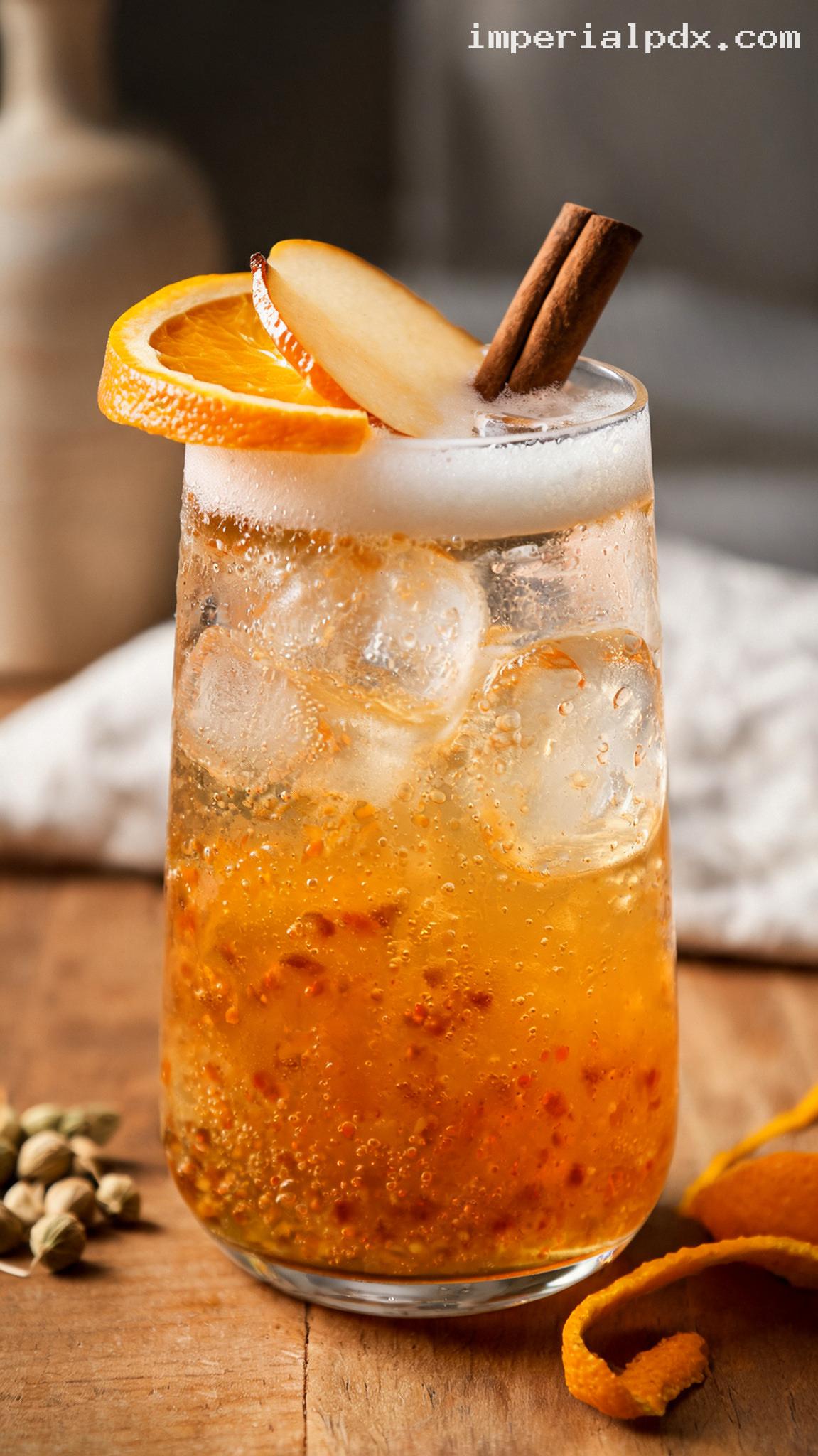 Spiced Medlar and Citrus Cooler – Closeup