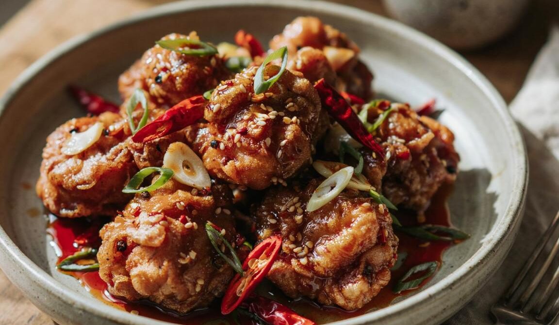 Spicy Szechuan Garlic Fried Chicken