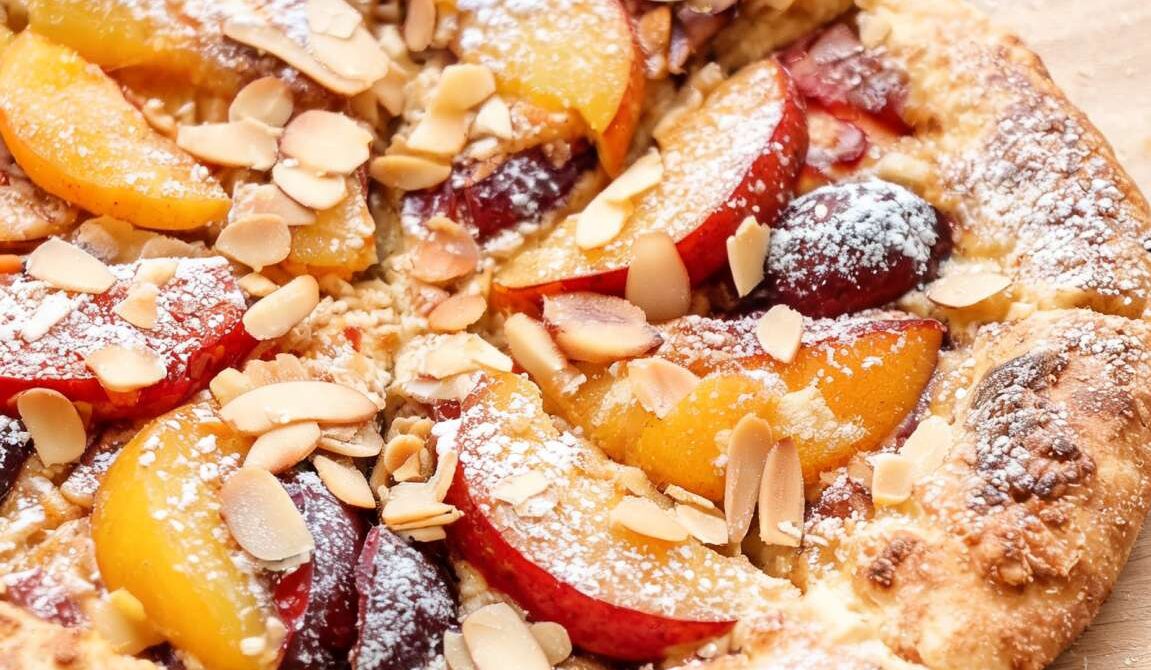 Stone Fruit Frangipane Dessert Pizza