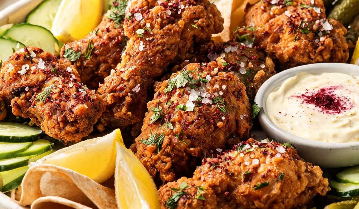 Sumac Fried Chicken With Lemon and Garlic