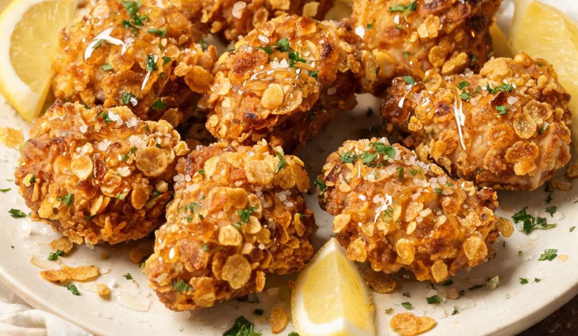 Sweet and Crunchy Cornflake-Crusted Fried Chicken