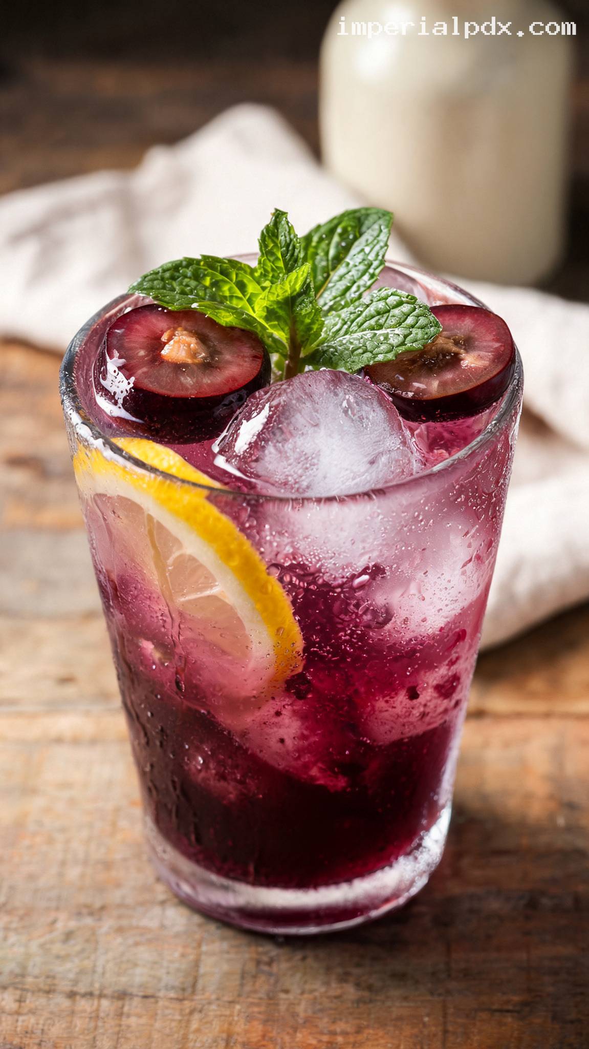 Sweet Southern Muscadine Grape Refresher – Closeup