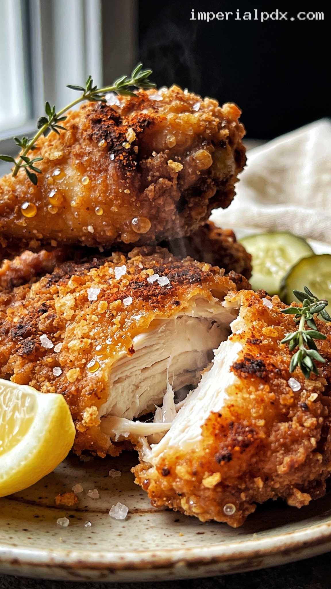 Sweet Tea-Brined Fried Chicken – Closeup