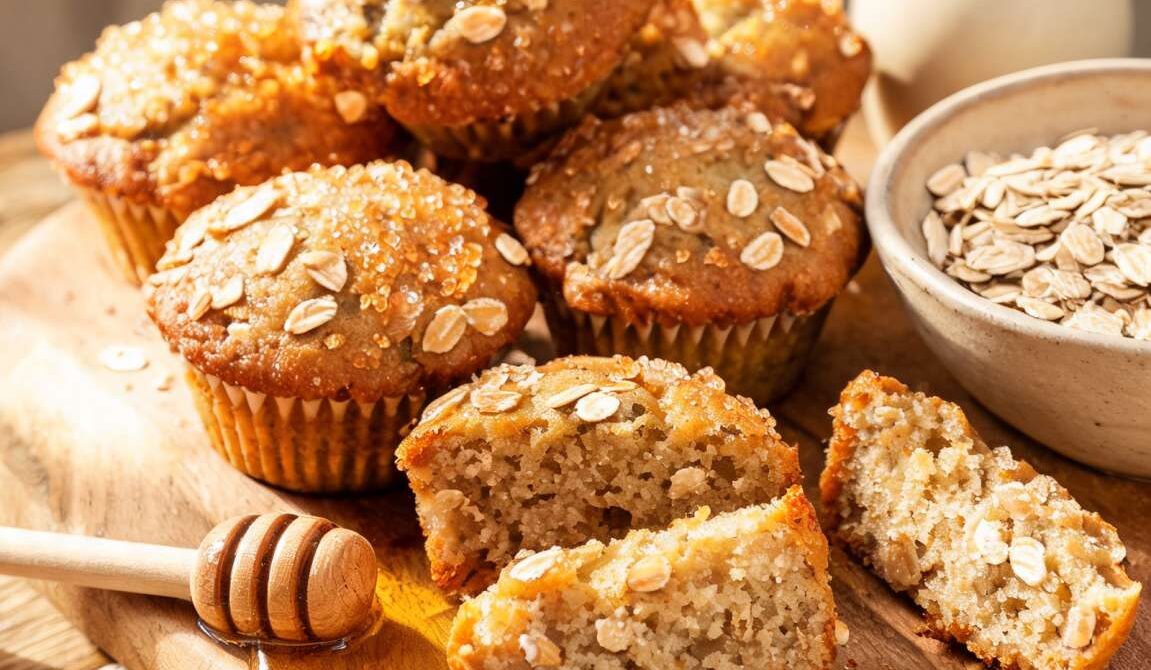Tender Honey Oat Muffins for Breakfast