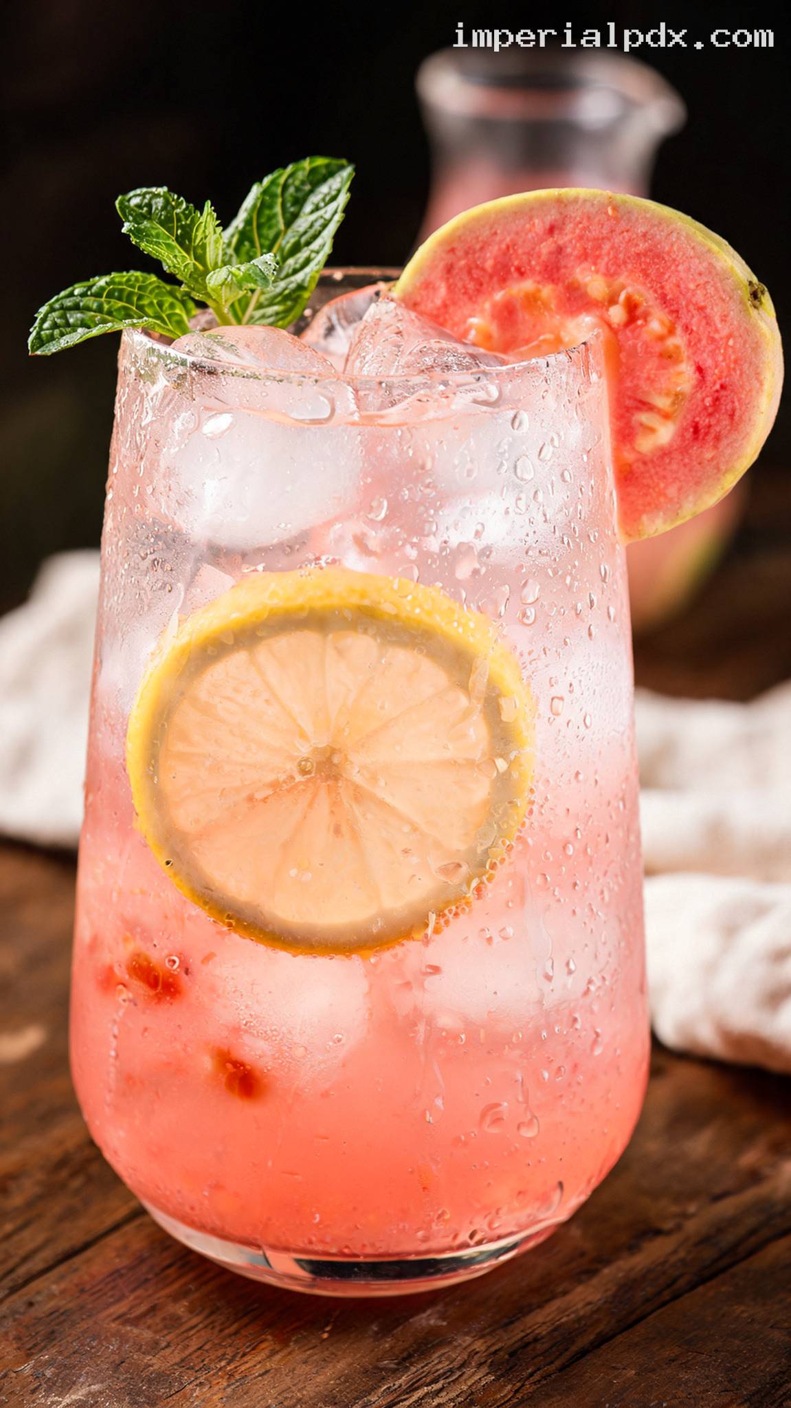 Tropical Pink Guava Lemonade – Closeup