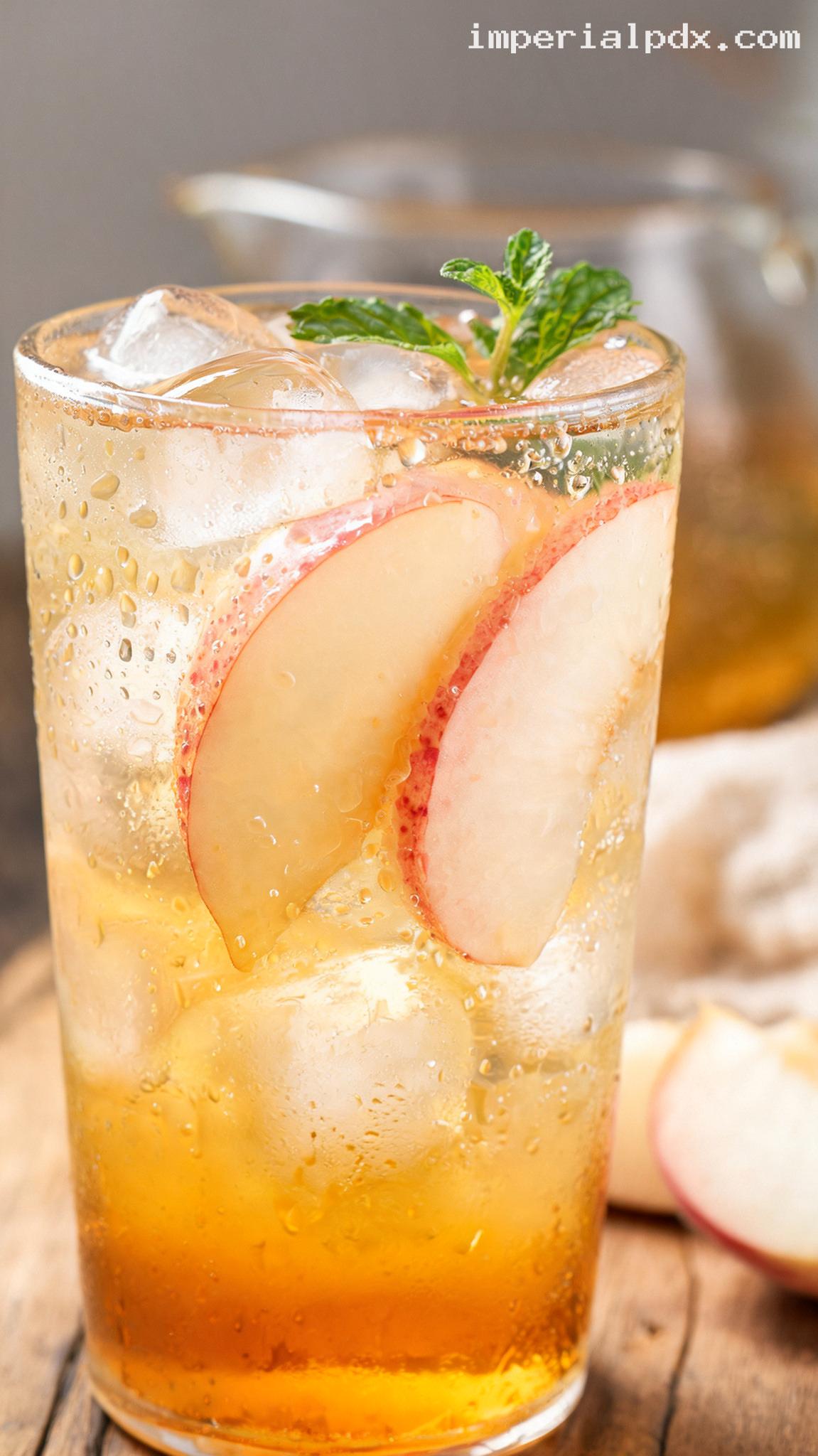 White Peach Jasmine Iced Tea – Closeup