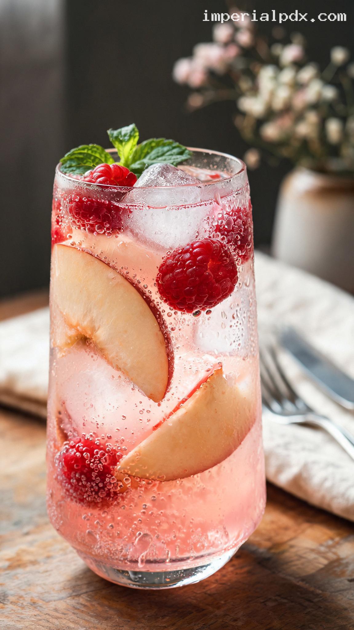 White Peach Raspberry Refresher – Closeup