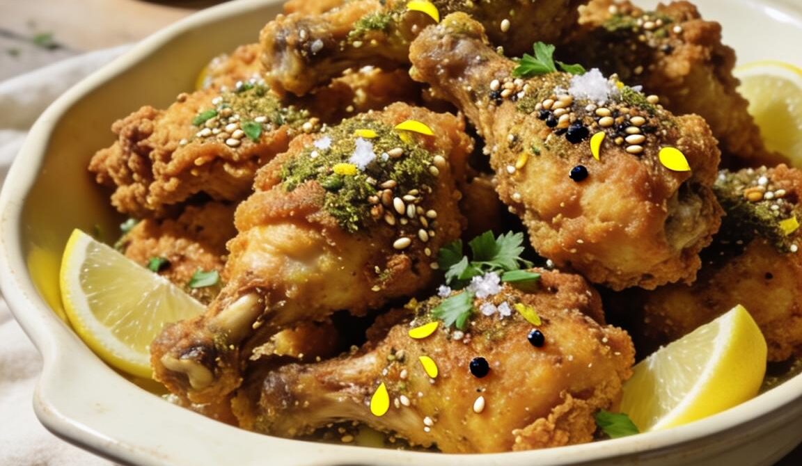 Za’atar Fried Chicken With Lemon and Garlic