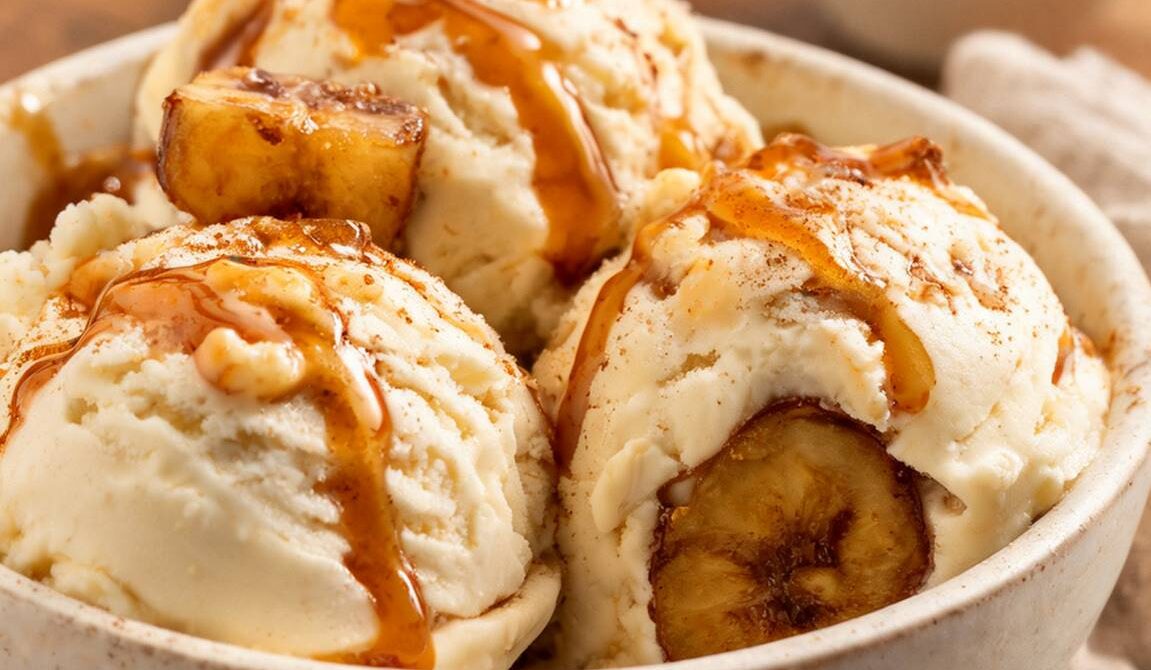 Bananas Foster Ice Cream With Caramel Ribbons