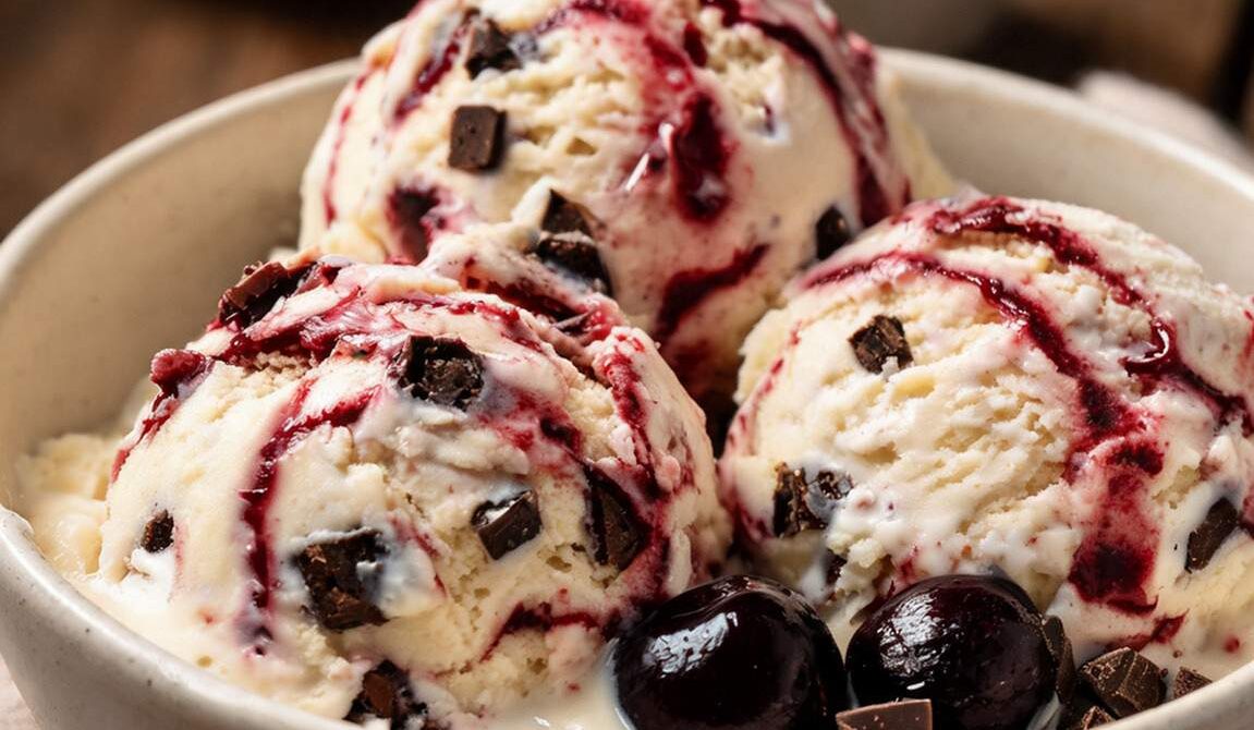 Black Cherry Chocolate Chunk Ice Cream