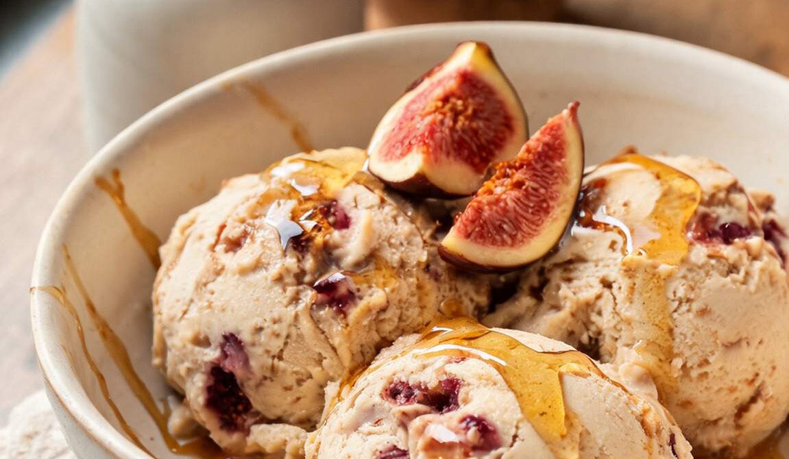 Brown Butter Fig Ice Cream With Honey Swirls