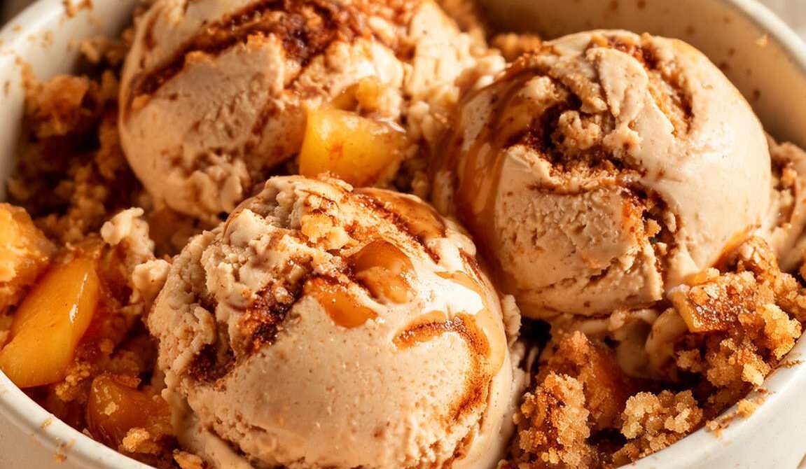 Brown Sugar Peach Cobbler Ice Cream