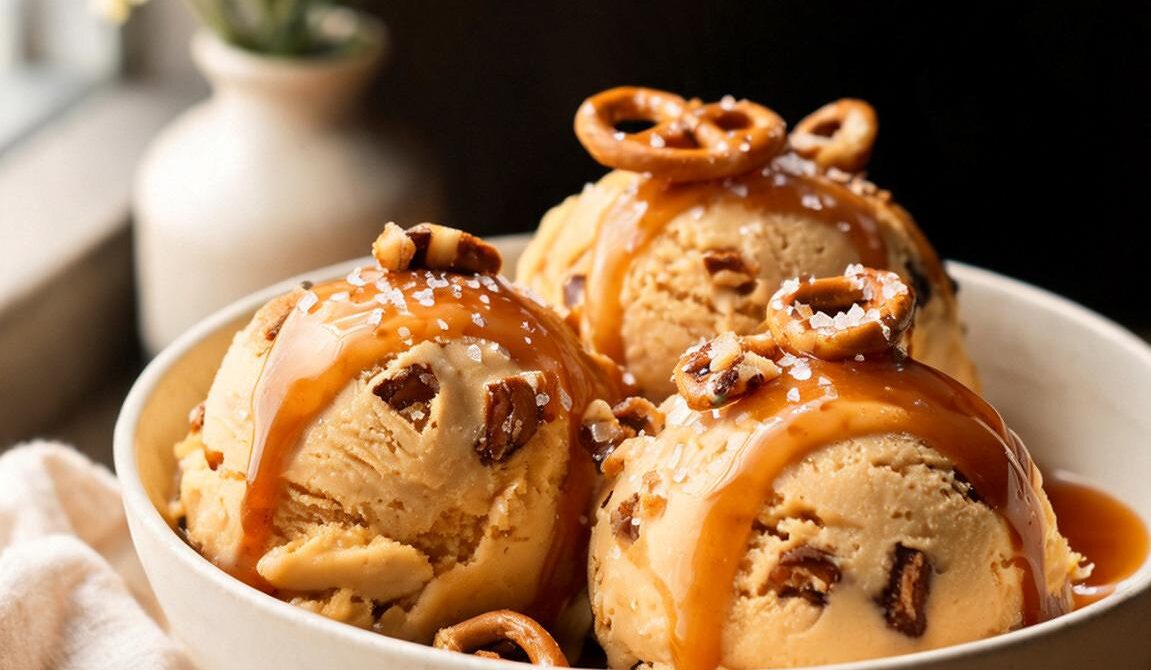 Caramel Pretzel Crunch Ice Cream