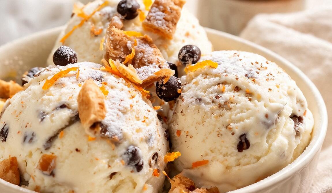 Chocolate Cannoli Ice Cream With Pastry Crunch