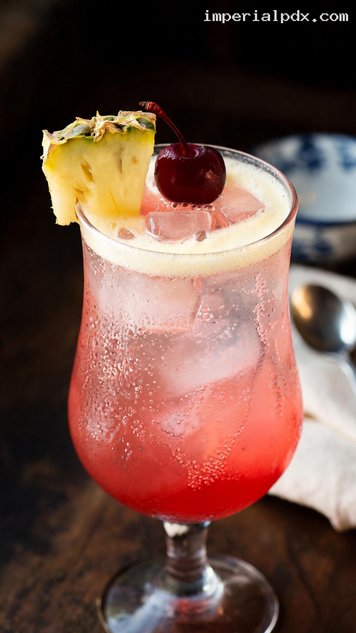 Classic Fruit-Forward Singapore Sling Cocktail – Closeup