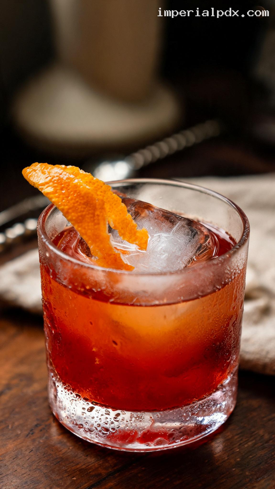 Classic Italian Negroni Cocktail – Closeup