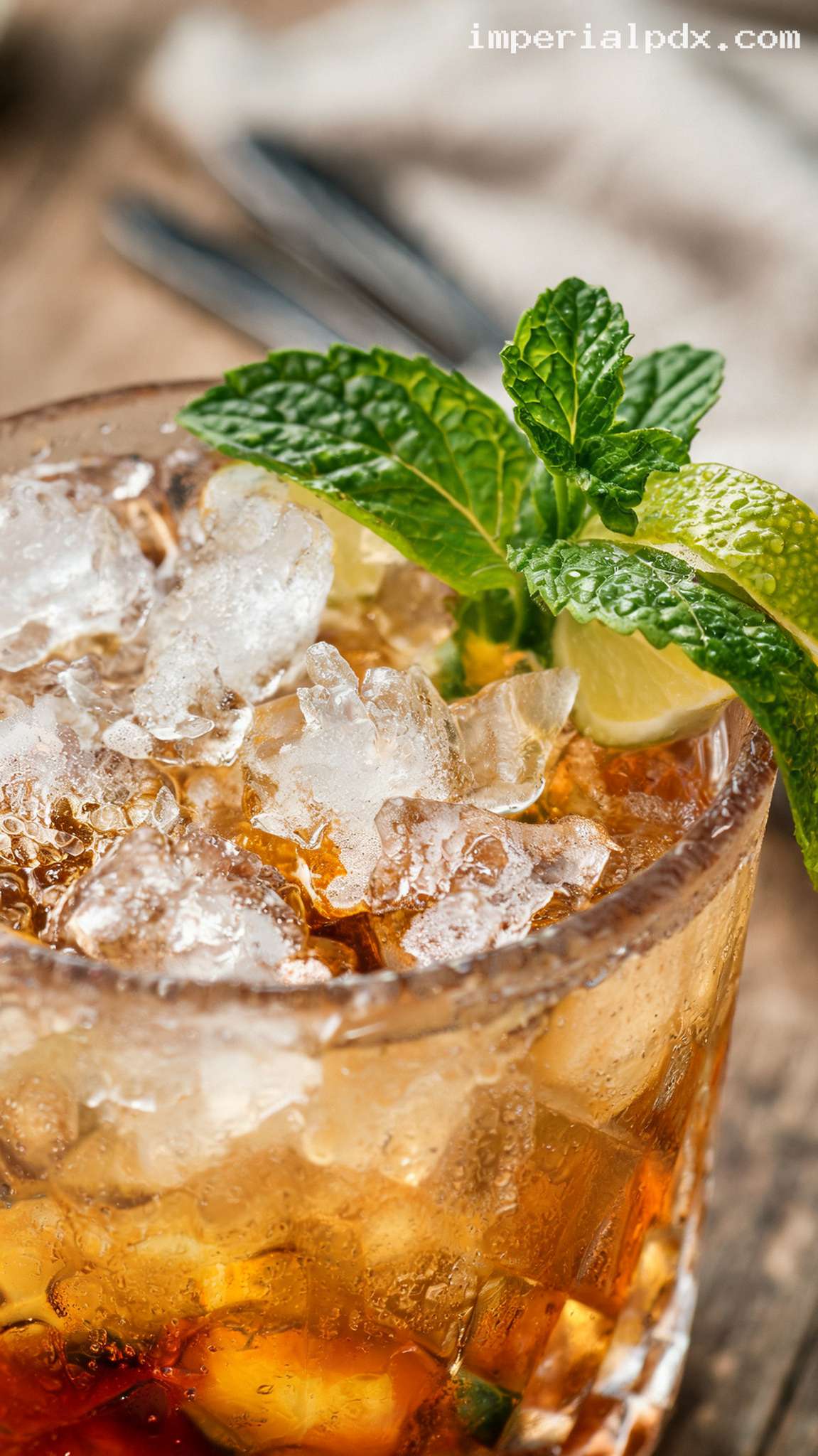 Classic Mai Tai With Aged Rum and Orgeat – Closeup